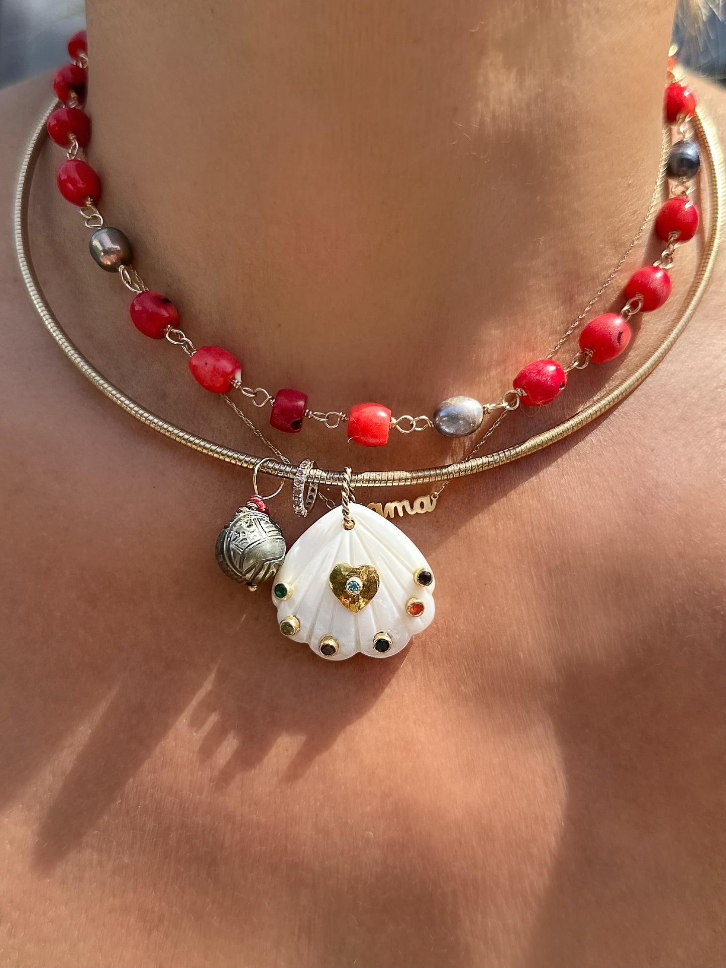 Midnight Coral Chain Necklace